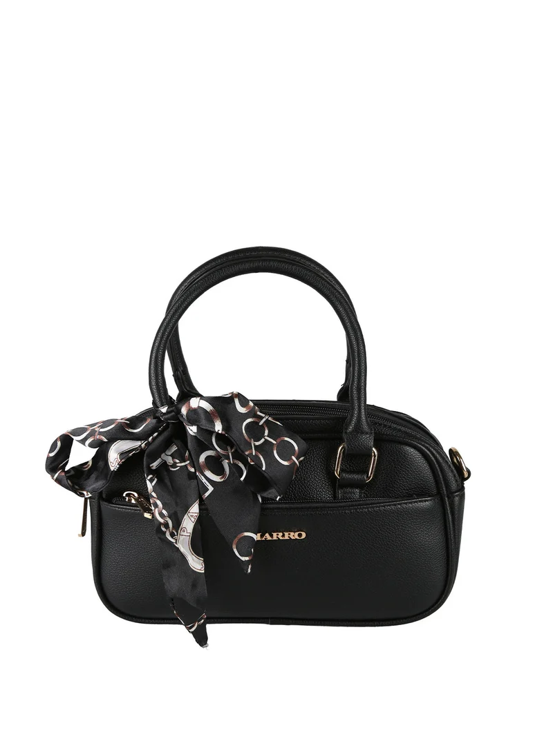 Borsa a mano da donna con foulard - nero