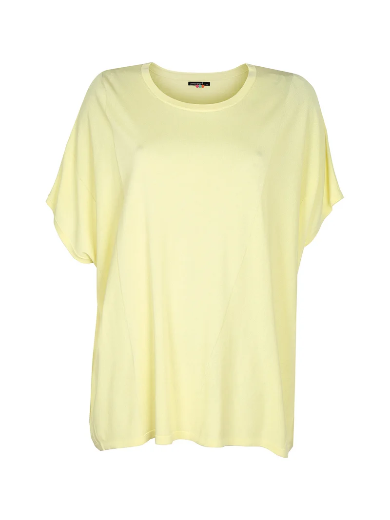 Maglia donna oversize manica corta - giallo