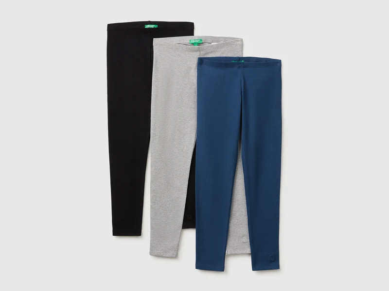 Drei Leggings aus Stretch-Baumwolle