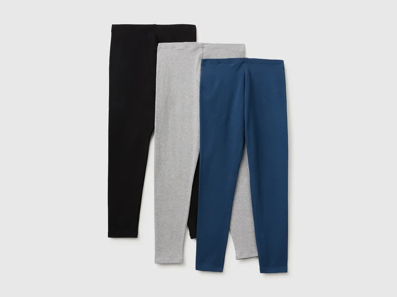 Drei Leggings aus Stretch-Baumwolle
