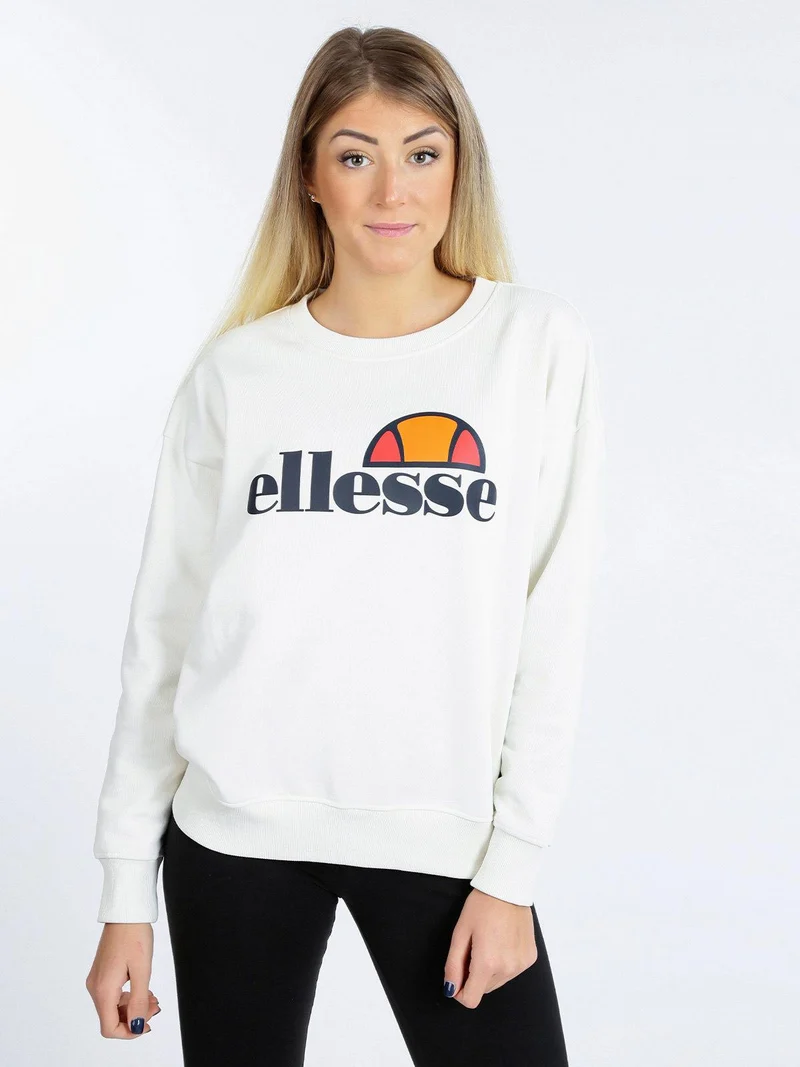 Felpa a girocollo in cotone - bianco