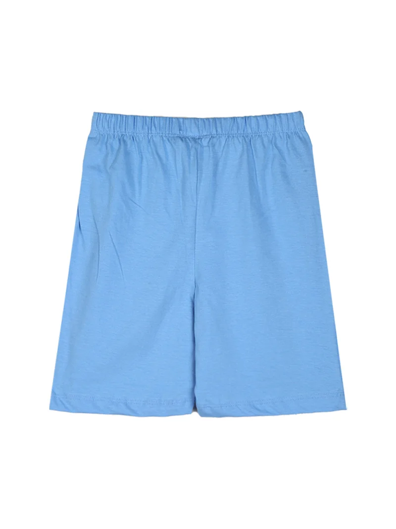 Pigiama corto da bambino in cotone con stampe - azzurro