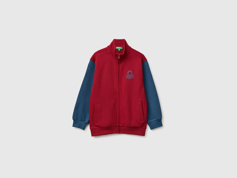 Sweatshirt mit Reißverschluss aus 100 % Baumwolle