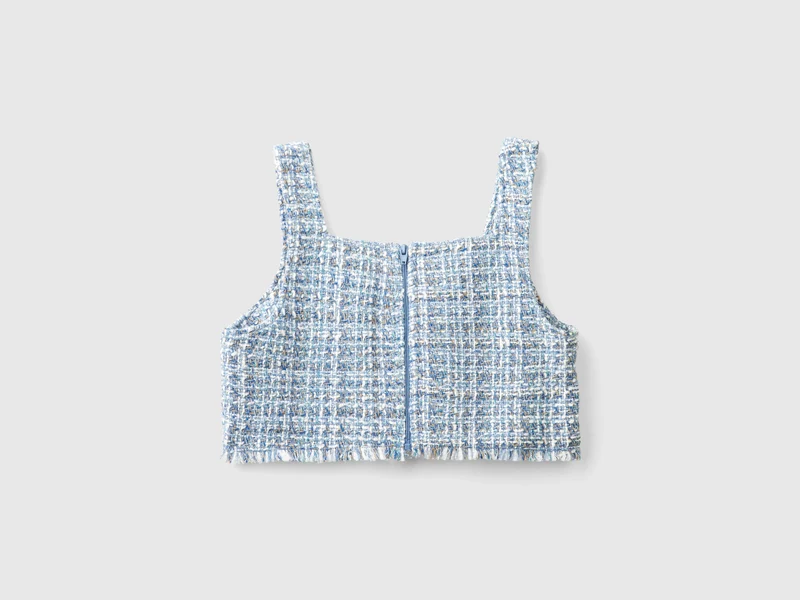 Cropped Top aus Tweed