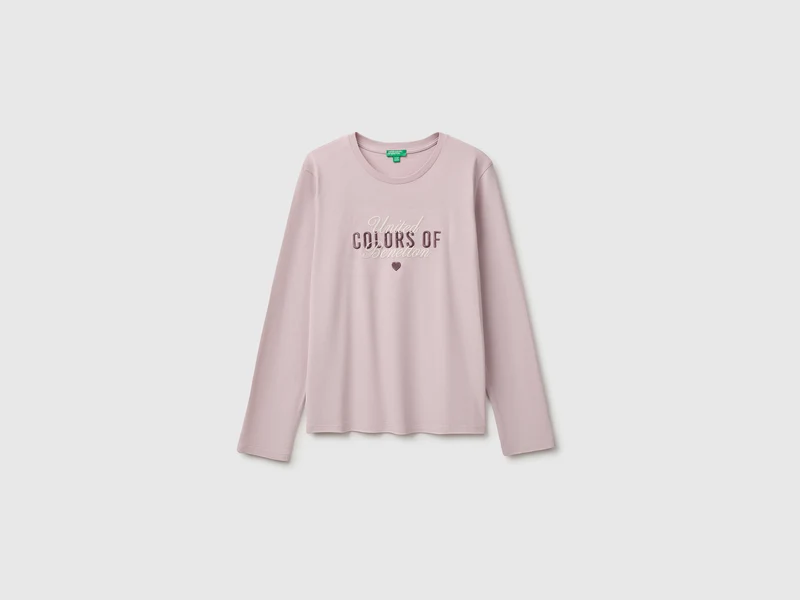 Langärmeliges T-Shirt mit Stickerei