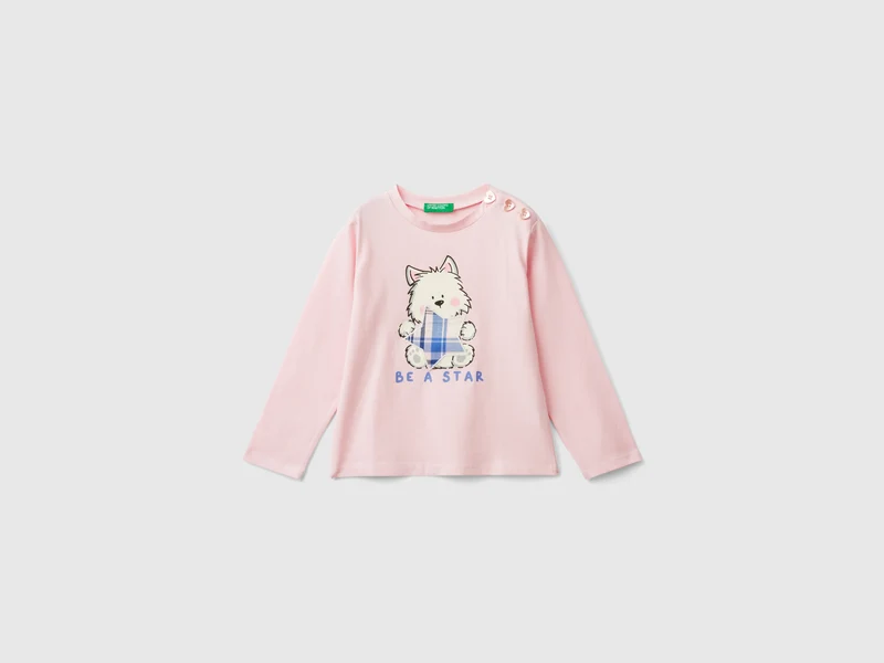 Shirt in Stretch-Baumwolle mit Druck