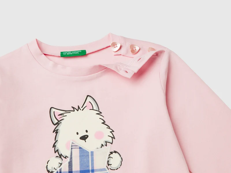 Shirt in Stretch-Baumwolle mit Druck