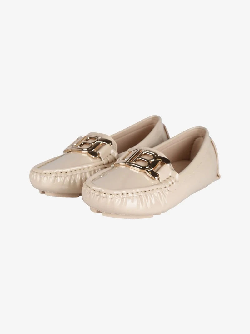Mocassini donna in effetto lucido - beige