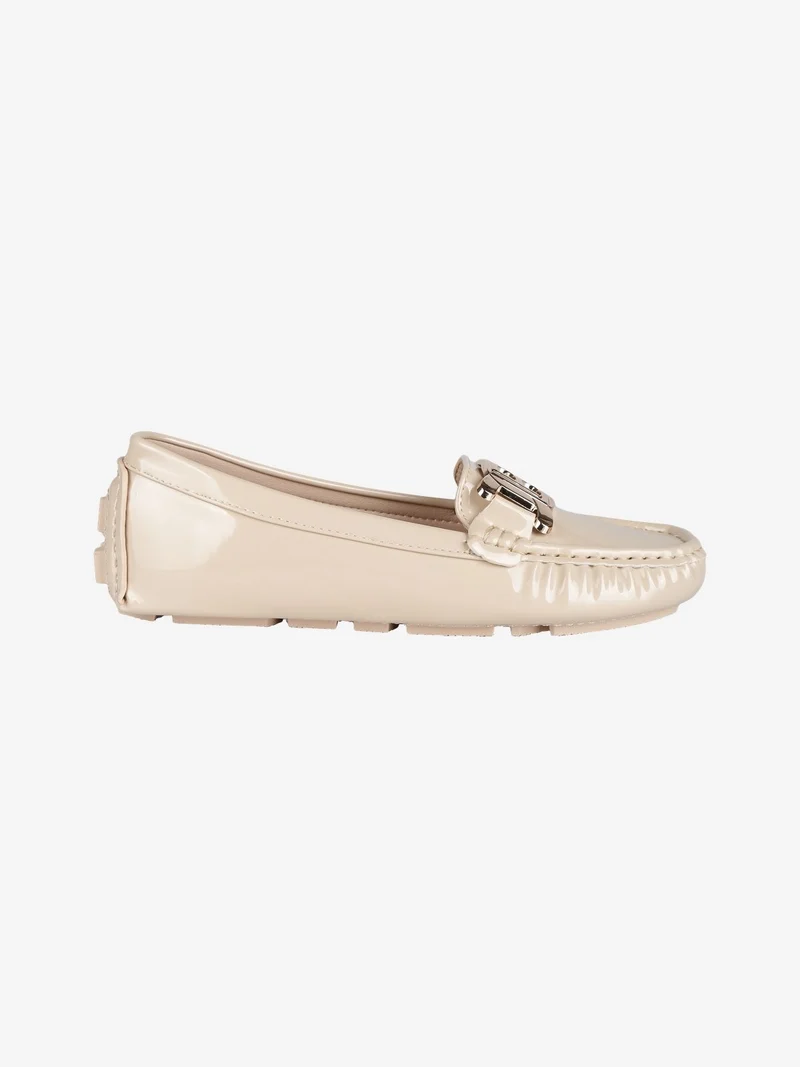 Mocassini donna in effetto lucido - beige