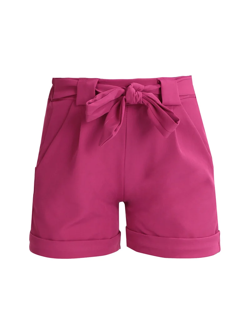 Short donna con fiocco - fucsia