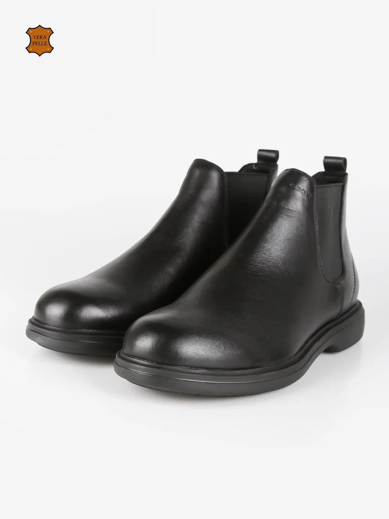 U OTTAVIO C Stivaletto chelsea uomo in pelle - nero