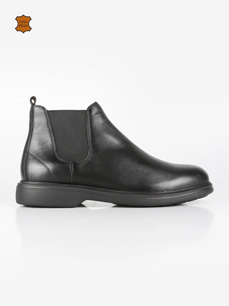 U OTTAVIO C Stivaletto chelsea uomo in pelle - nero