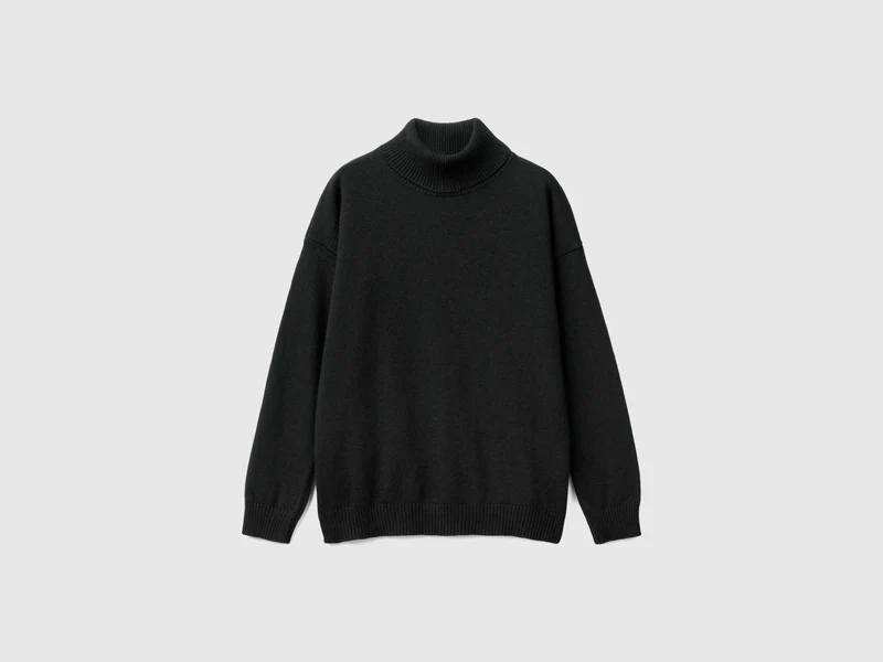 Rollkragenpullover aus Mischwolle und Cashmere