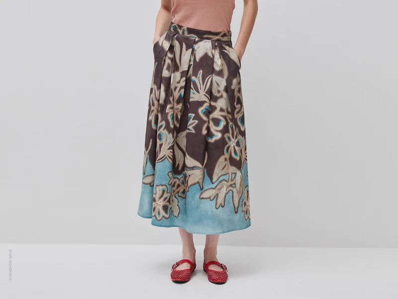 Langer Rock mit Blumenprint