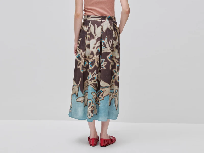 Langer Rock mit Blumenprint