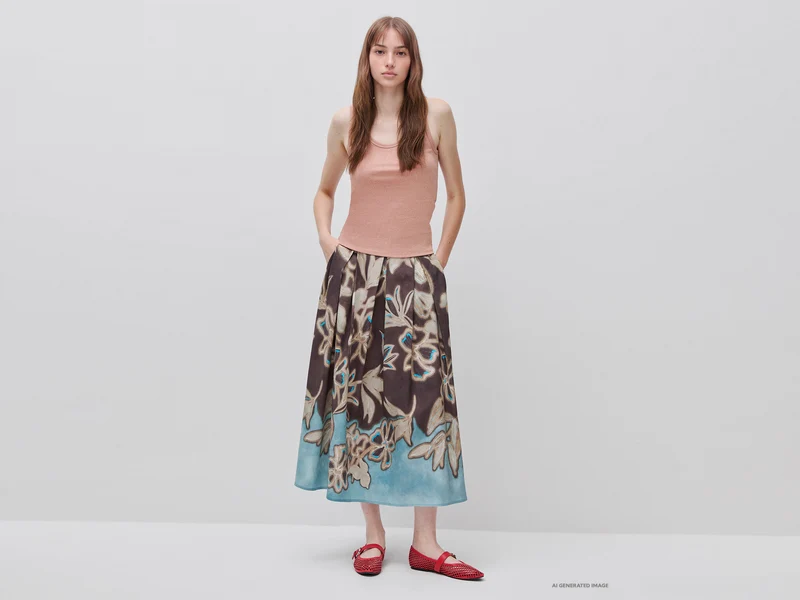 Langer Rock mit Blumenprint