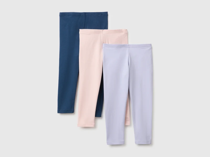 Drei Leggings aus Stretch-Baumwolle