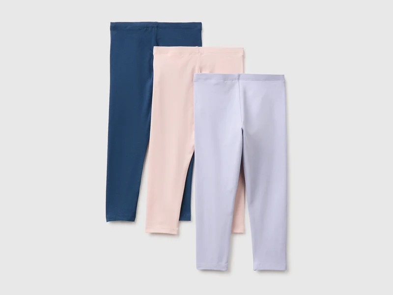 Drei Leggings aus Stretch-Baumwolle
