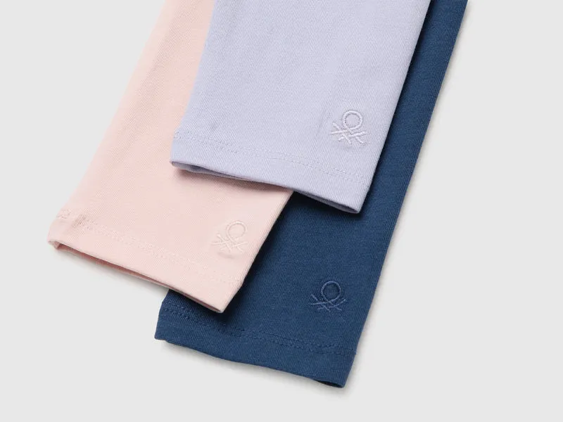 Drei Leggings aus Stretch-Baumwolle