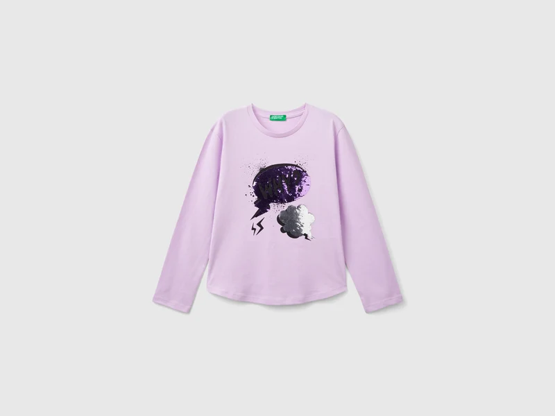 Shirt mit Pailletten, aus Bio-Baumwolle