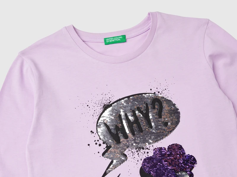 Shirt mit Pailletten, aus Bio-Baumwolle
