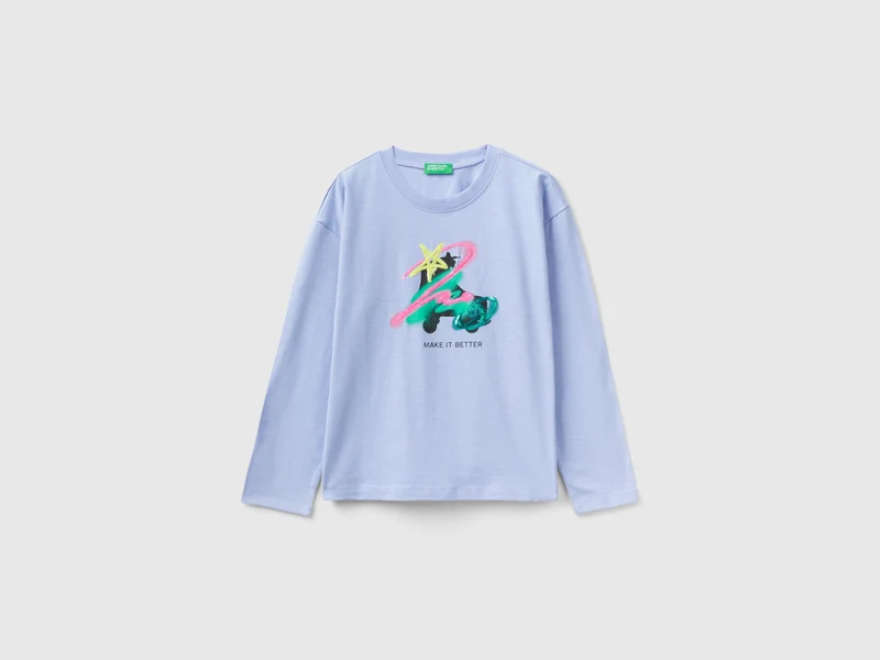 Shirt mit Print und Pailletten