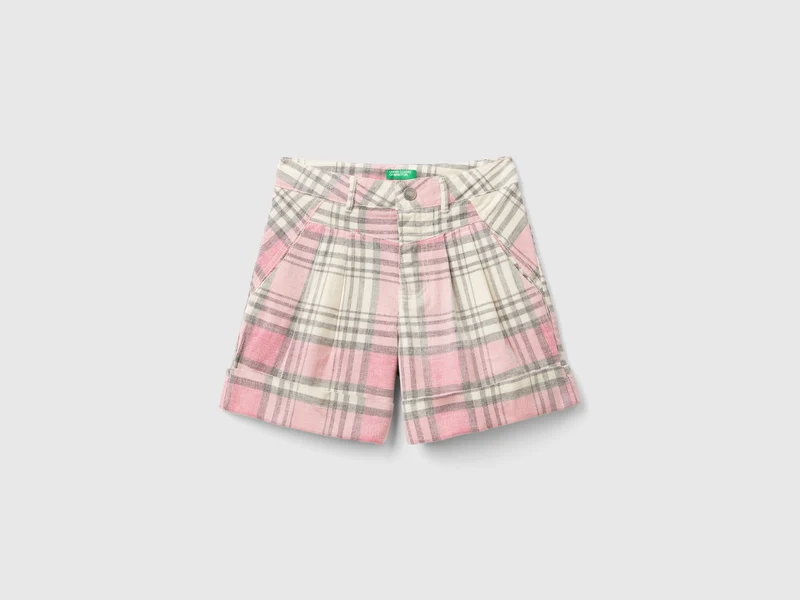 Tartan-Bermudashorts aus Samt