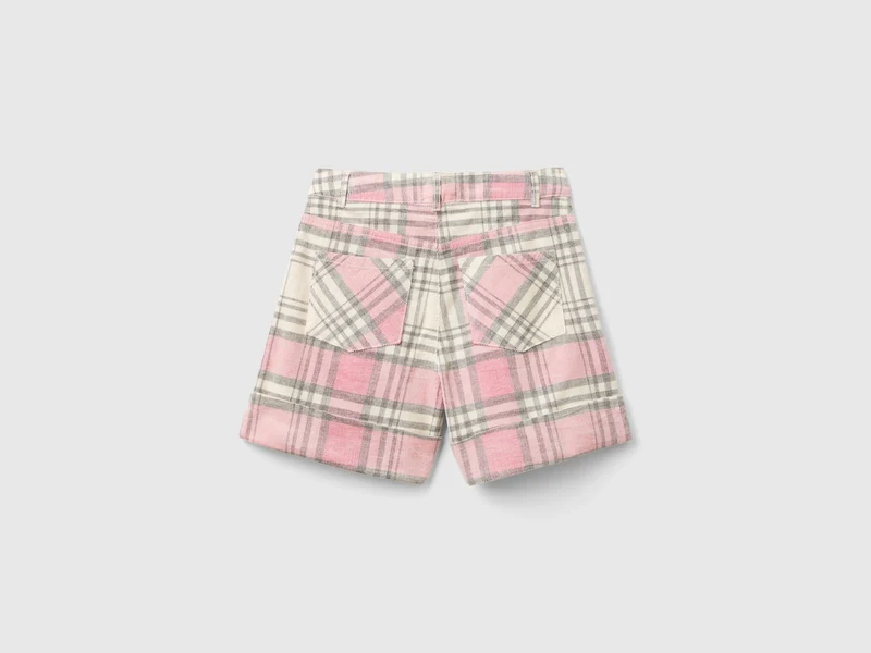 Tartan-Bermudashorts aus Samt
