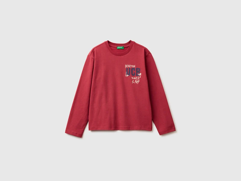 Warmes T-Shirt mit Logo-Print