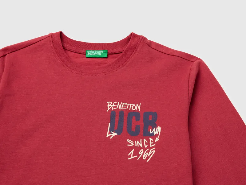 Warmes T-Shirt mit Logo-Print