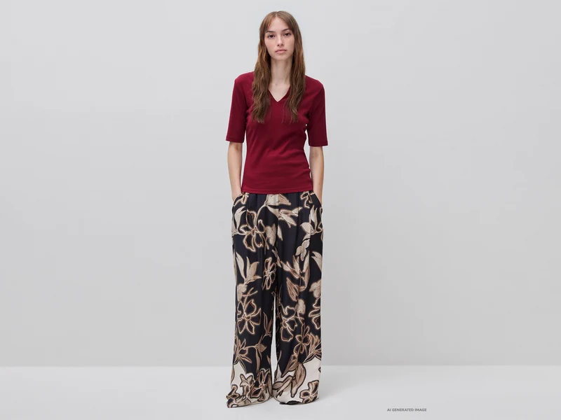 Weite Hose mit Blumenprint