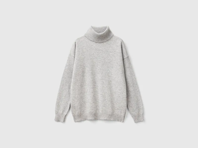 Rollkragenpullover aus Mischwolle und Cashmere