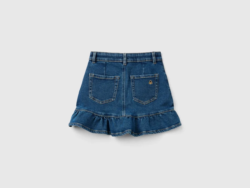 Jeans-Minirock mit Volant