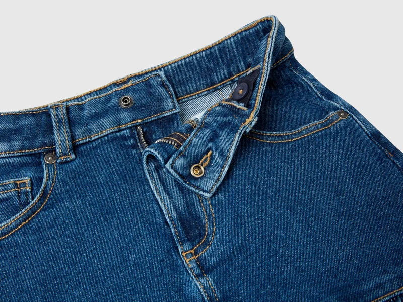 Jeans-Minirock mit Volant