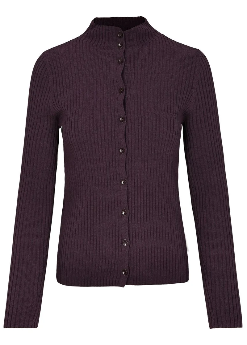 Rib Turtleneck cardigan