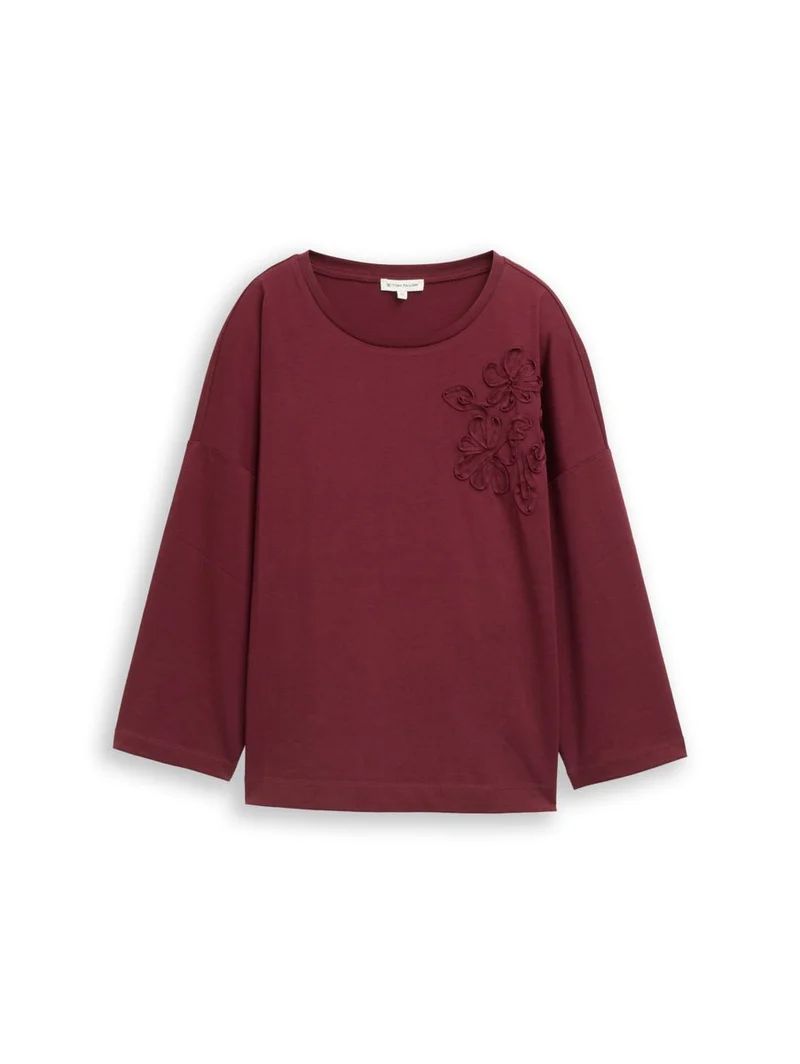 Loose Fit T-Shirt mit Blumen-Applikation
