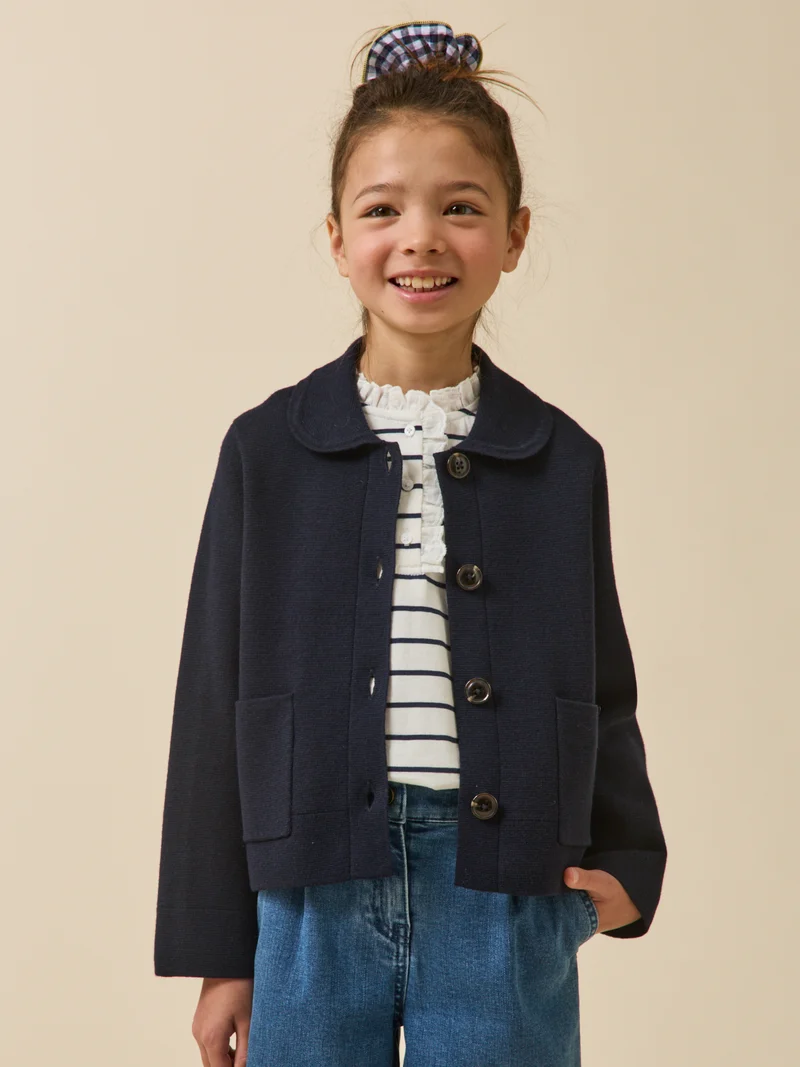 Mädchen-Cardigan aus Milano-Strick – Kollektion « Junior »