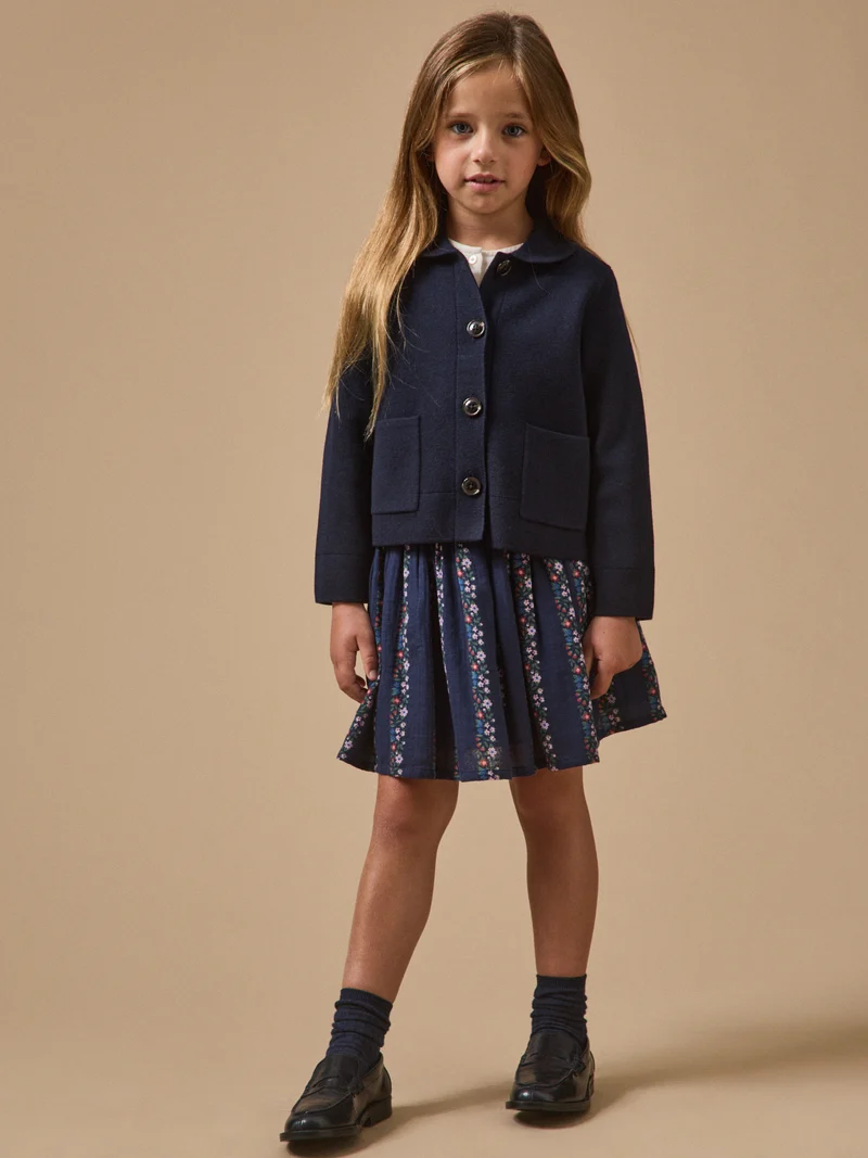Mädchen-Cardigan aus Milano-Strick – Kollektion « Junior »