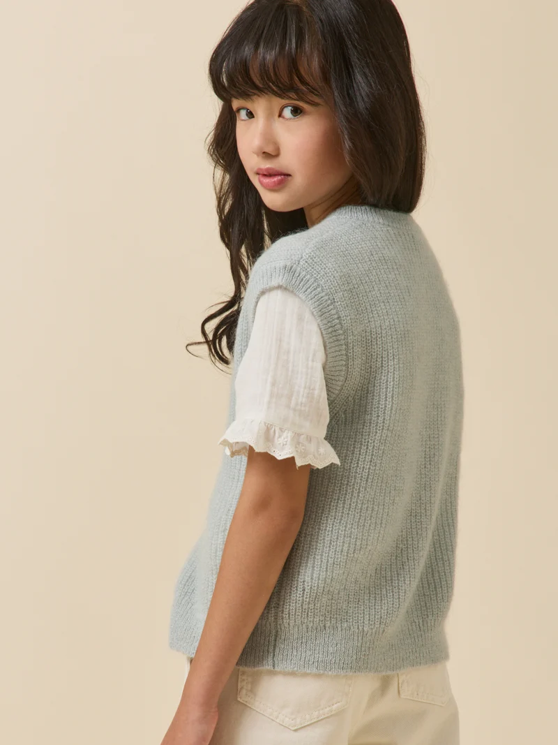 Mädchen-Cardigan aus Wolle und Mohair