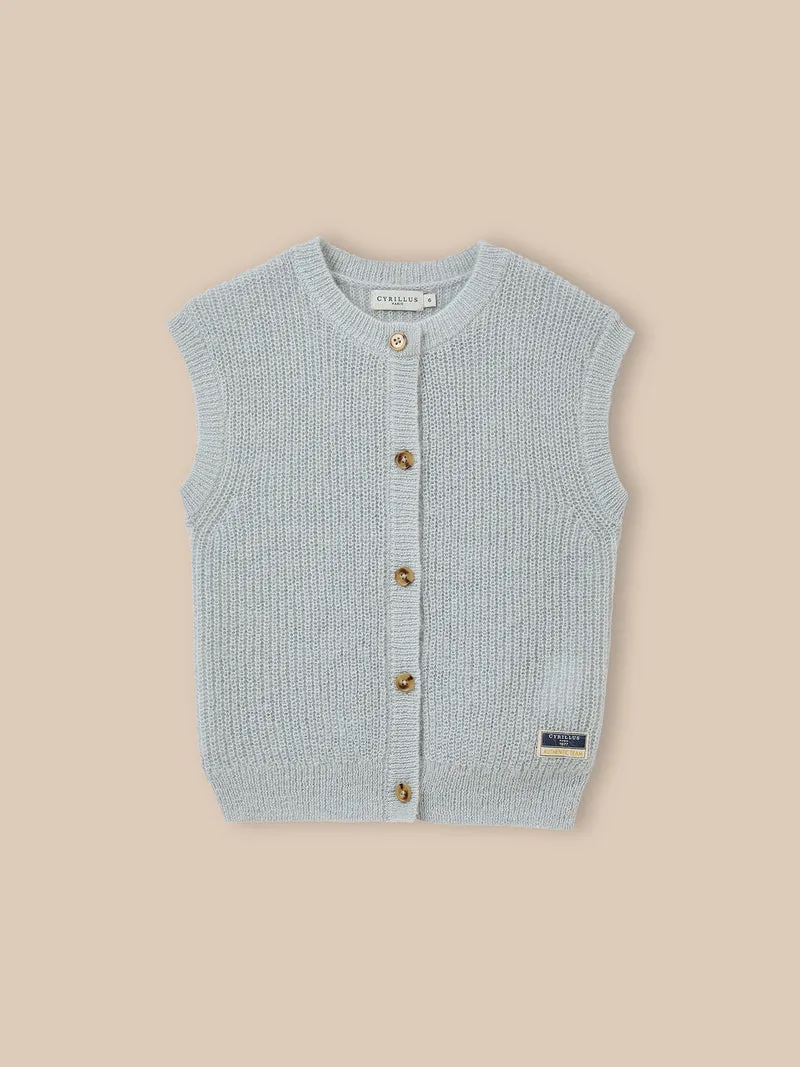 Mädchen-Cardigan aus Wolle und Mohair