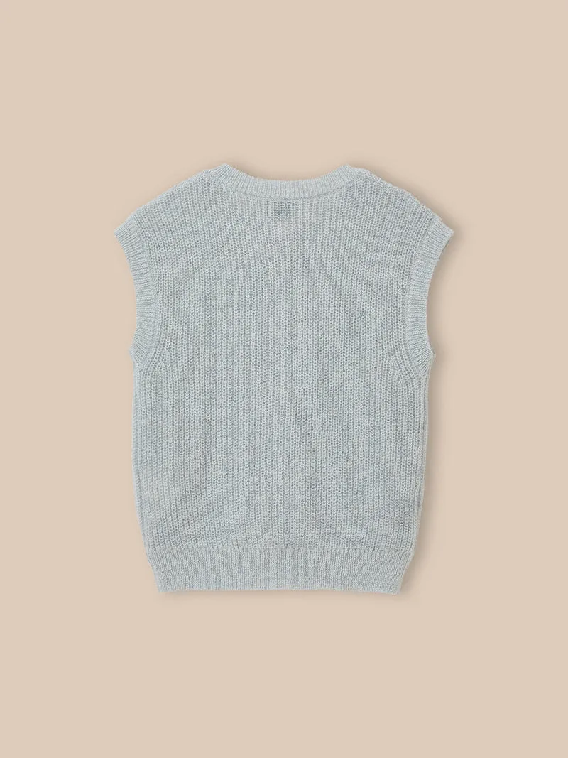 Mädchen-Cardigan aus Wolle und Mohair