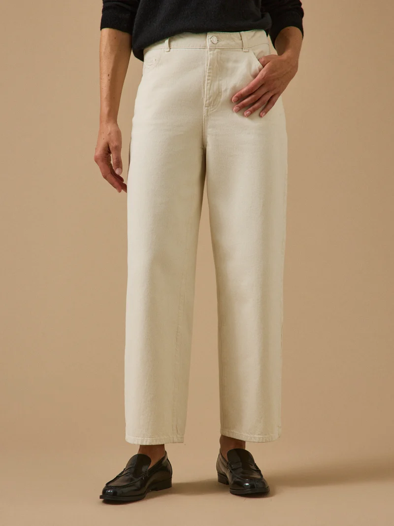 Damen-Jeans Émilie mit weitem Bein aus Bio-Baumwolle