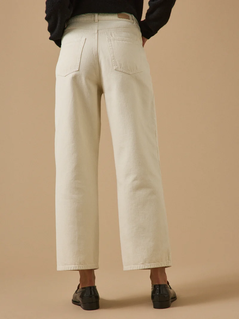 Damen-Jeans Émilie mit weitem Bein aus Bio-Baumwolle
