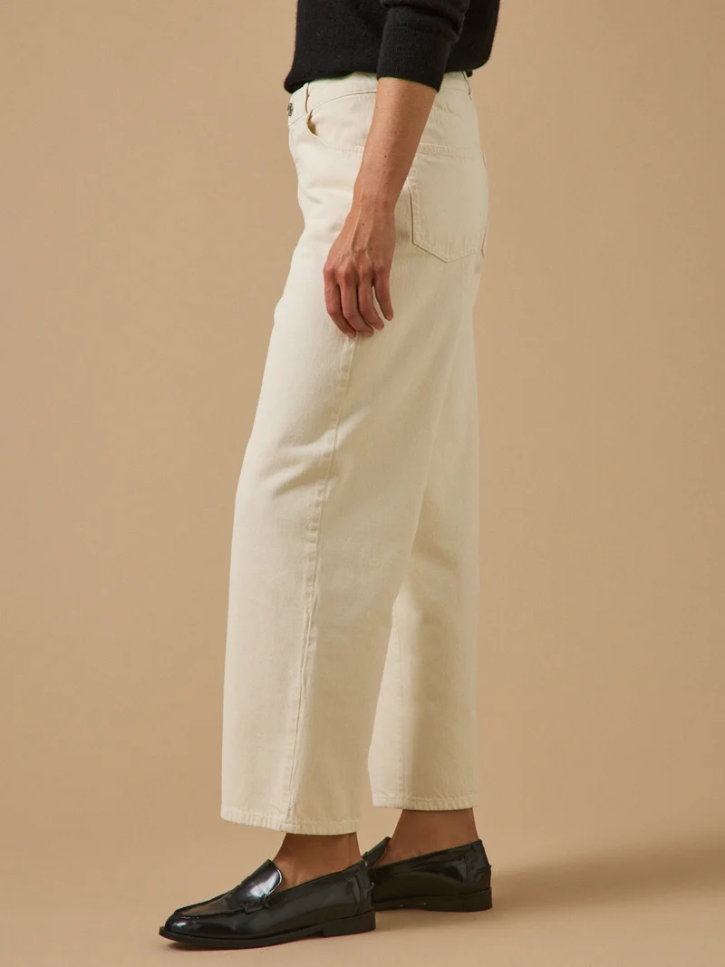 Damen-Jeans Émilie mit weitem Bein aus Bio-Baumwolle
