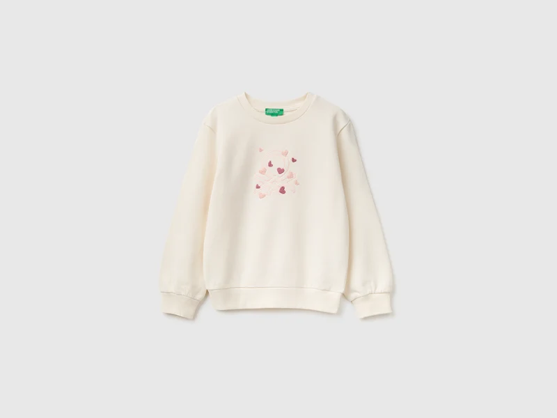Rundhals-Sweatshirt mit Stickerei