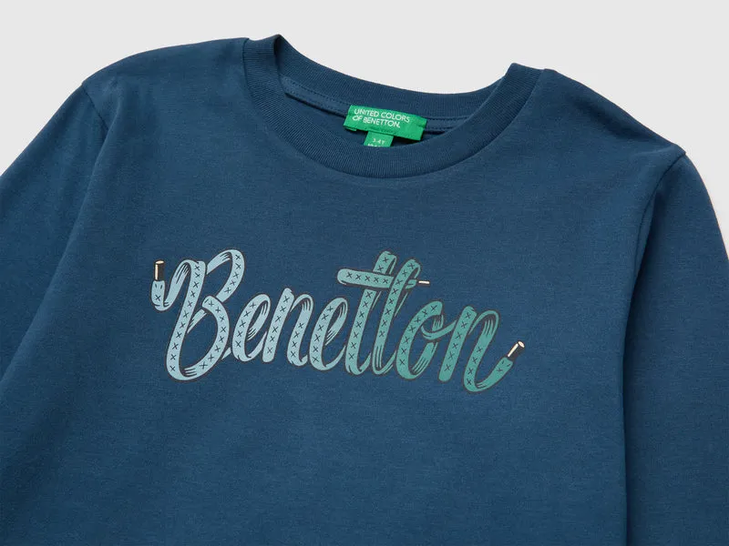 Langärmeliges T-Shirt mit Aufdruck