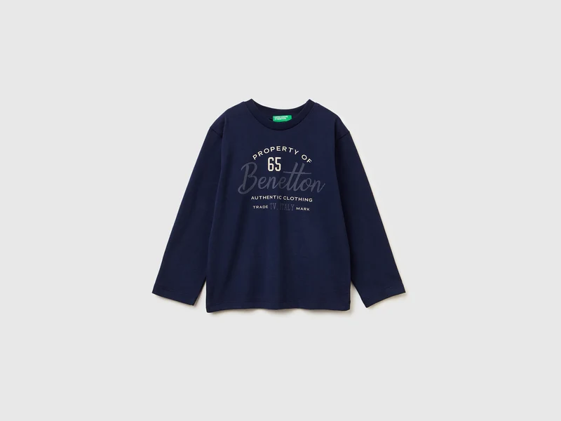 T-Shirt mit Rundhalsausschnitt aus warmer Baumwolle