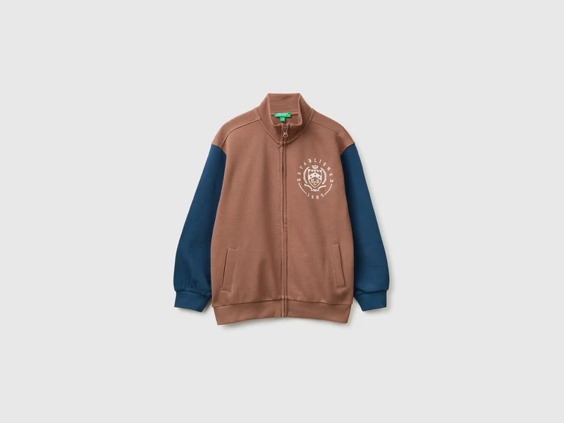 Sweatshirt mit Reißverschluss aus 100 % Baumwolle