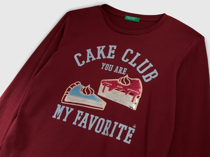 T-Shirt aus Baumwolle mit Pailletten