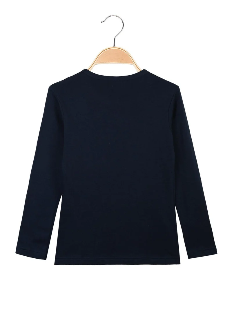 Maglietta bimba Anna E Elsa in caldo cotone - blu scuro
